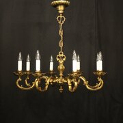 French Gilded Bronze 8 Light Chandelier