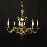 French Gilded Bronze 8 Light Chandelier