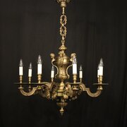 French Gilded Bronze 8 Light Chandelier