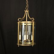 French Gilded Bronze Antique Hall Lantern
