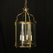 French Gilded Bronze Convex Hall Lantern