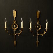French Gilded Bronze Twin Arm Wall Lights