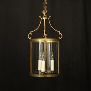 French Gilded Convex Hall Antique Lantern