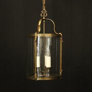 French Gilded Triple Light Convex Hall Lantern