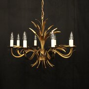 French Gilded Wheatsheaf 8 Light Chandelier