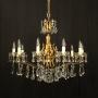 French Gilded & Crystal 10 Light Chandelier