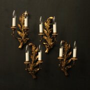 French Giltwood Set Of 4 Antique Wall Lights