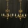 French Pair Bronze 8 Light Antique Chandeliers