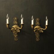 French Pair Bronze Empire Antique Wall Lights