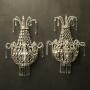French Pair Crystal Antique Wall Lights