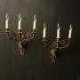 French Pair Of Bronze Antique Wall Sconces