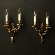 French Pair Of Gilded Antique Wall Lights