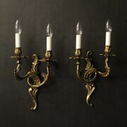 French Pair Of Gilded Antique Wall Lights