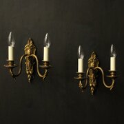 French Pair Of Gilded Brass Antique Wall Lights