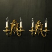 French Pair Of Gilded Bronze Antique Wall Lights