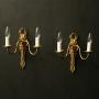 French Pair Of Gilded Bronze Antique Wall Lights