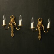 French Pair Of Gilded Bronze Antique Wall Lights