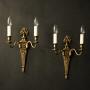 French Pair Of Gilded Bronze Antique Wall Lights
