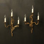 French Pair Of Gilded Bronze Antique Wall Lights