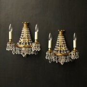 French Pair Of Gilded Bronze Wall Lights