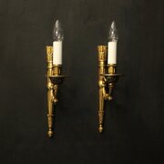 French Pair Of Gilded Empire Wall Lights