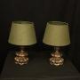 French Pair Of Silver Giltwood Table Lamps