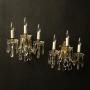 French Pair Triple Arm Antique Wall Lights