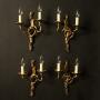 French Set Of 4 Gilded Twin Arm Wall Lights