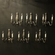 French Set Of 6 Silver Gilded Wall Lights