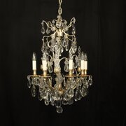 French Silver Gilded 9 Light Antique Chandelier