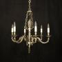 French Silver Gilded Bronze 6 Light Chandelier