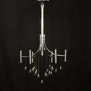 Italian Chrome Plated 12 Light Chandelier
