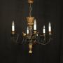 Italian Ebonised & Giltwood 6 Light Chandelier