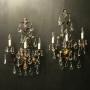 Italian Florentine Triple Arm Antique Wall Lights