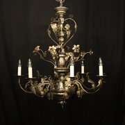 Italian Genoa 8 Light Silvered Gilded Chandelier