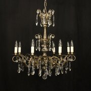 Italian Silver & Crystal Genoa 8 Light Chandelier