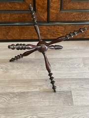 19th C Welsh Fruitwood Treen Turned Bowl Stand Cat