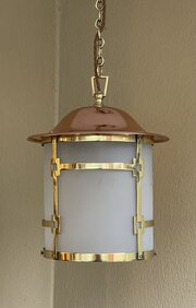 Art Deco Brass & Copper Lantern