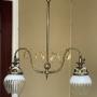 Art Nouveau Brass Hanging Gas Light Chandelier