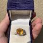 Cushion Cut Citrine and Diamond Cluster Ring