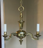 Early 20th Cast Brass Three Branch Chandelier