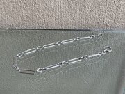 Edwardian Trombone Style Silver Albert Chain