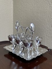 george v silver plated egg cruet set for six George V Silver Plated Egg Cruet Set For Six