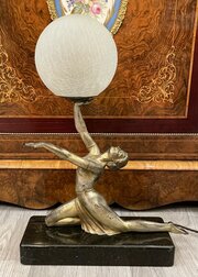 Impressive Large Art Deco Lady Lamp