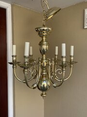 Large Early Twentieth Century Six Branch Chandelier