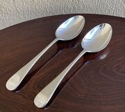 Pair Edwardian Silver Table Spoons Walker & Hall
