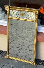 regency giltwood pier wall mirror verre eglomise Regency Giltwood Pier Wall Mirror Verre Eglomise