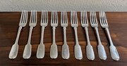 Set Of Nine Irish Silver Dinner Forks, Dublin 1839