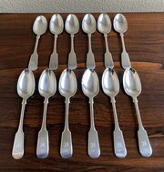 Set Of Twelve Aberdeen Silver Tea Spoons, 1856