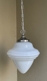 Stylish Opaline Light Pendant Reeded Design